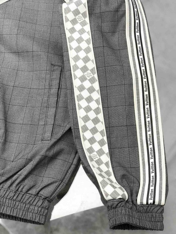 Close-up detail shot of Louis Vuitton luxury clothing with relaxed-fit cut