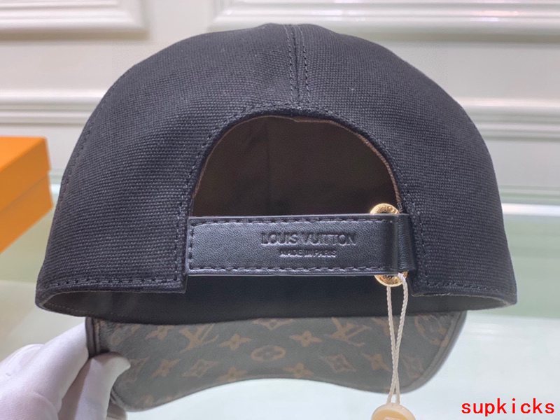 Close-up detail view of Louis Vuitton unisex cap