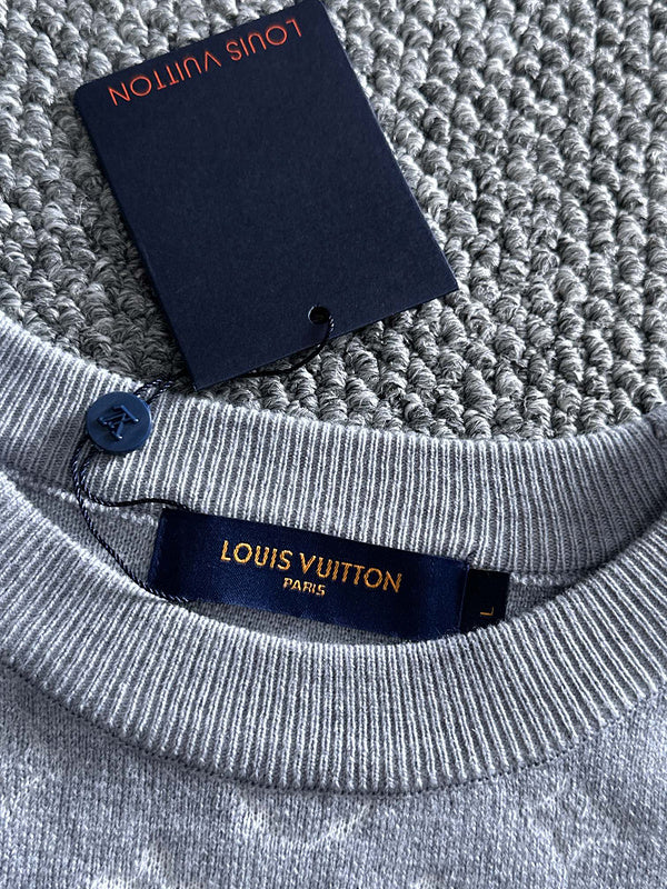 Back view of Louis Vuitton luxury clothing with logo-detail design