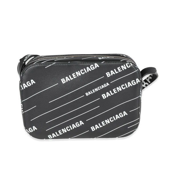 Balenciaga Black & White Logo Everyday Camera Bag | Designer Luxury Handbag