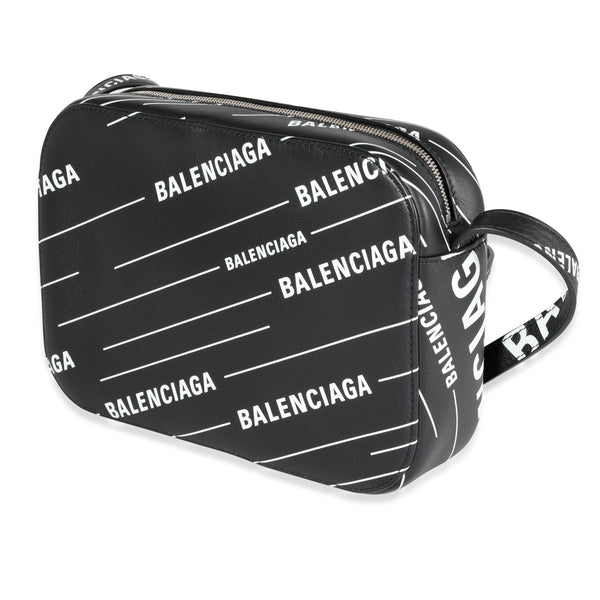 Balenciaga Black & White Logo Everyday Camera Bag | Designer Luxury Handbag
