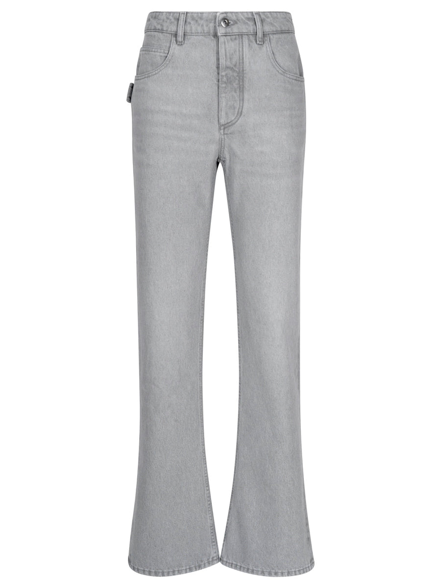 Bottega Veneta Jeans? Bottega Veneta Women Light Grey Washed Denim Flared Jeans Premium Designer Denim Jeans