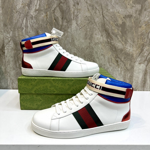 Gucci fresh white-and-black luxury sneakers view 11 signature lace-up style