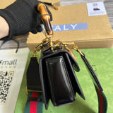 Side view of modernist structured handbag