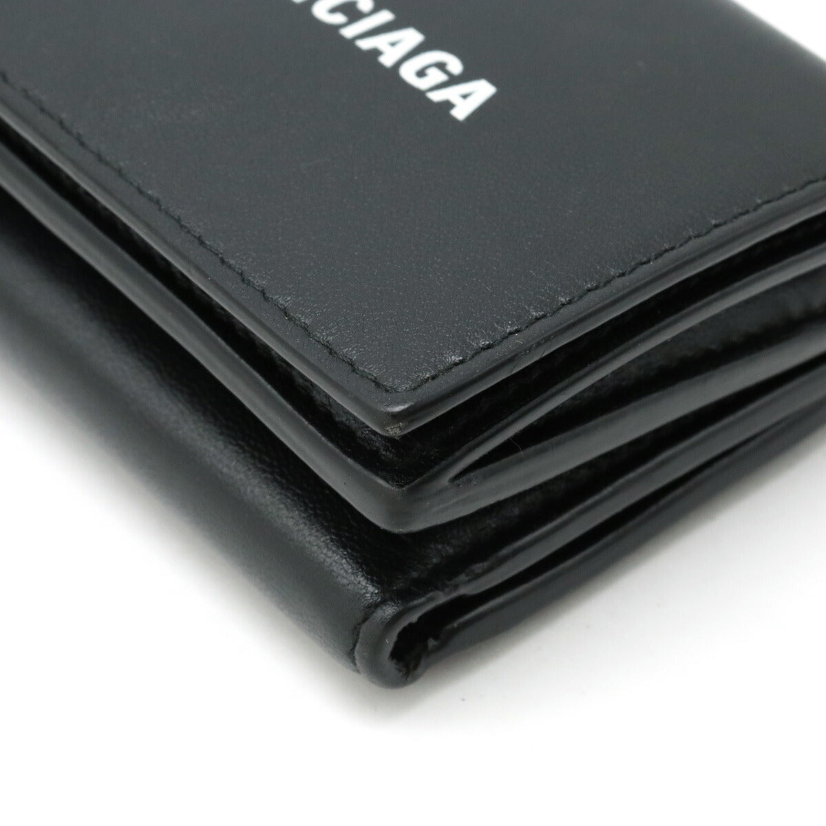 Balenciaga authentic luxury wallet Black leather craftsmanship