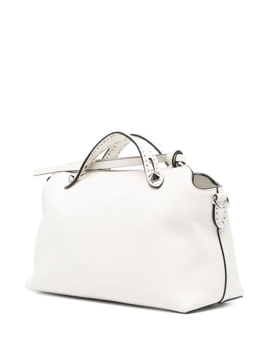 Close-up of Fendi shoulder bags hardware and fine stitching