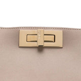 Close-up of Fendi shoulder bags hardware and fine stitching