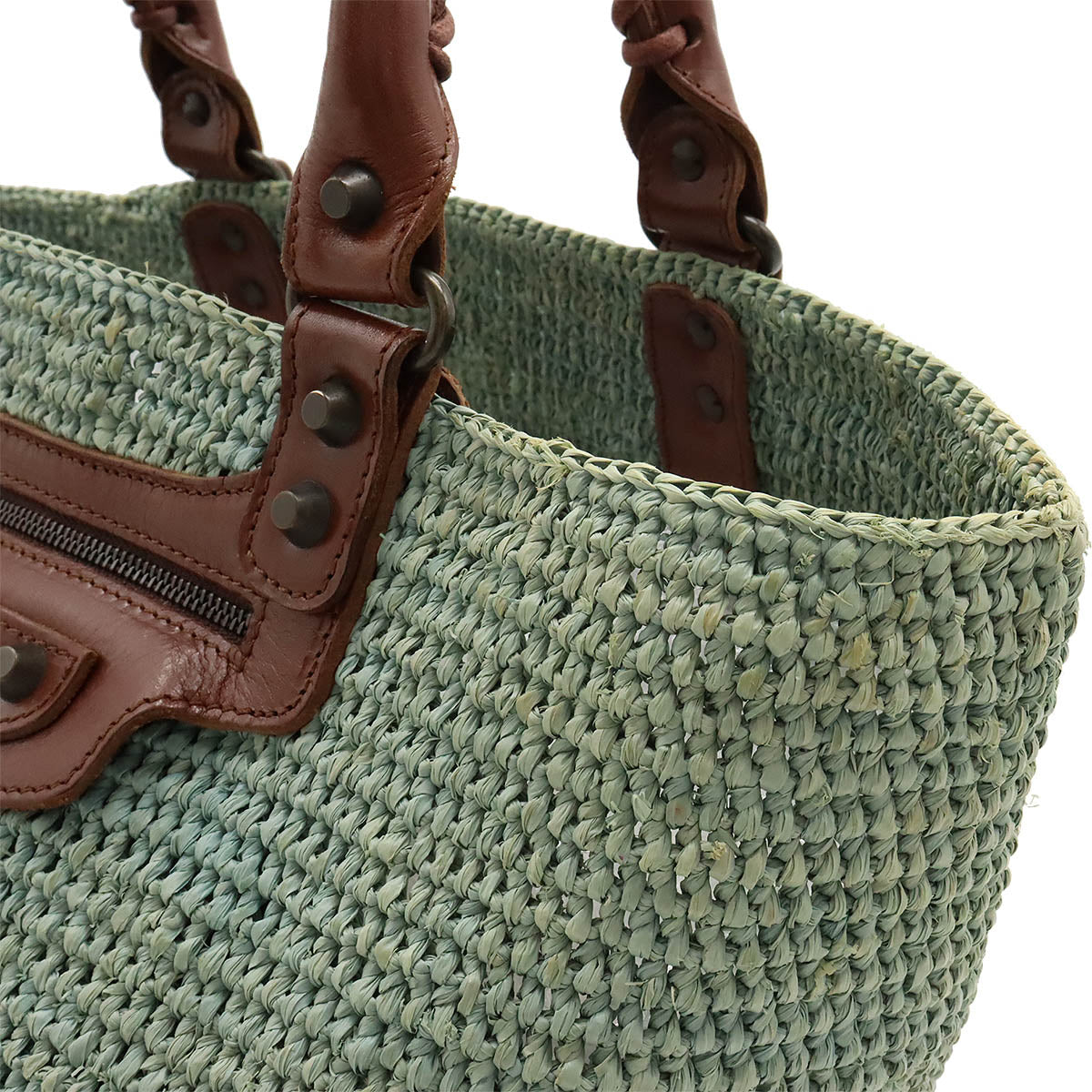 Balenciaga designer tote bag leather closeup detail