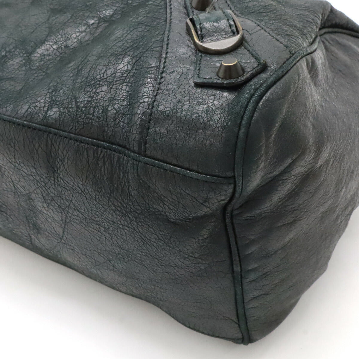 Balenciaga authentic luxury handbag Gray leather craftsmanship