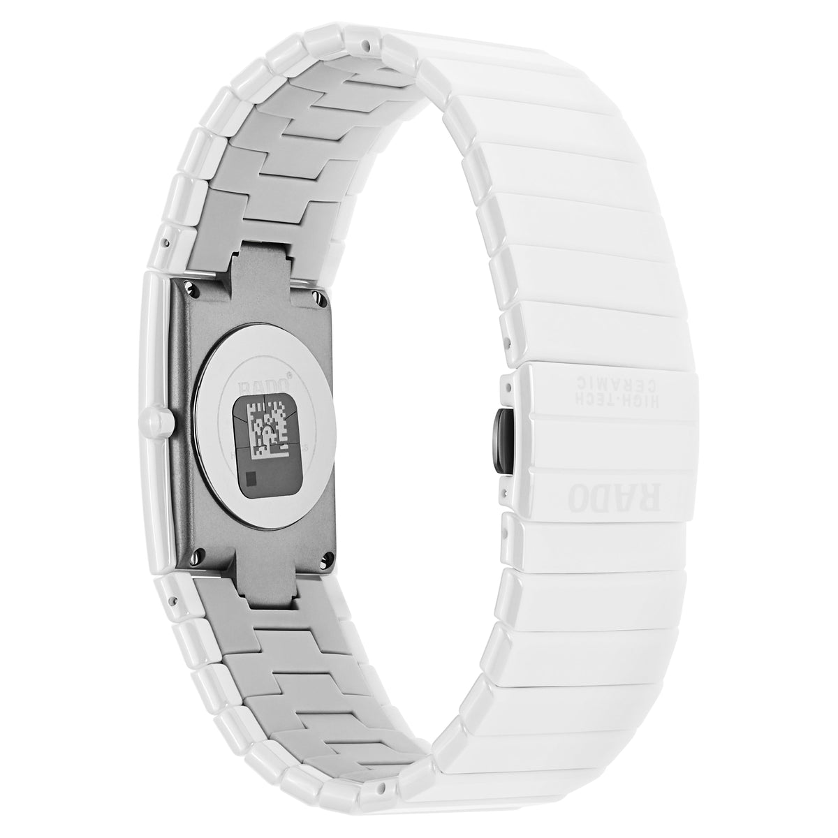 Side view of Rado women's white watch