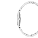 Close-up detail view of Rado women's white watch