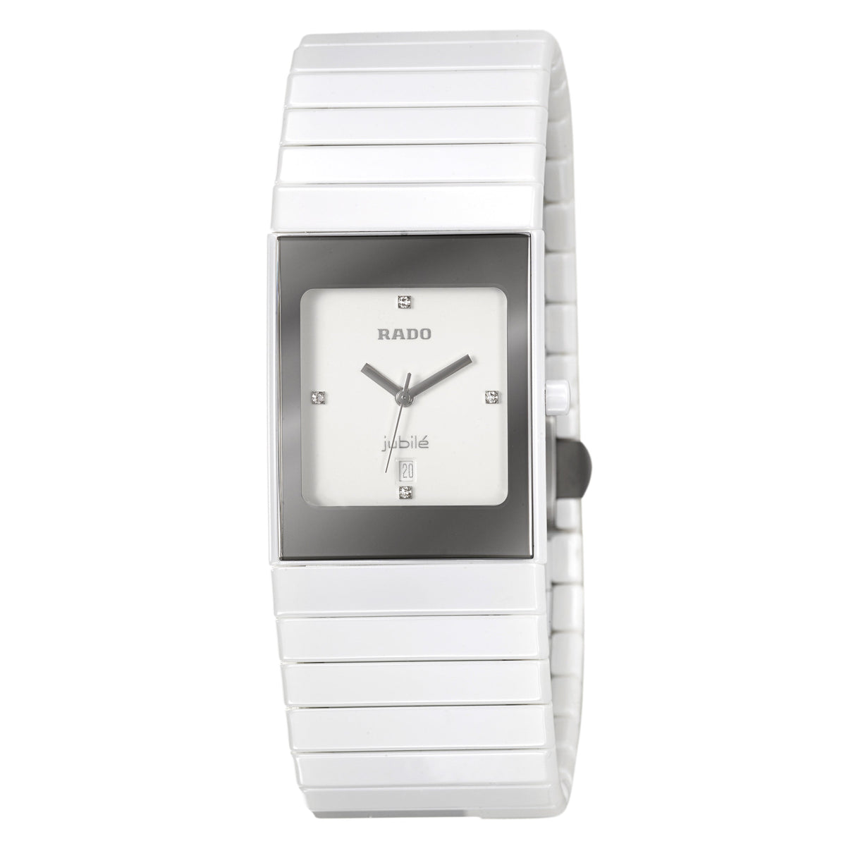 Front view of Rado women's white watch