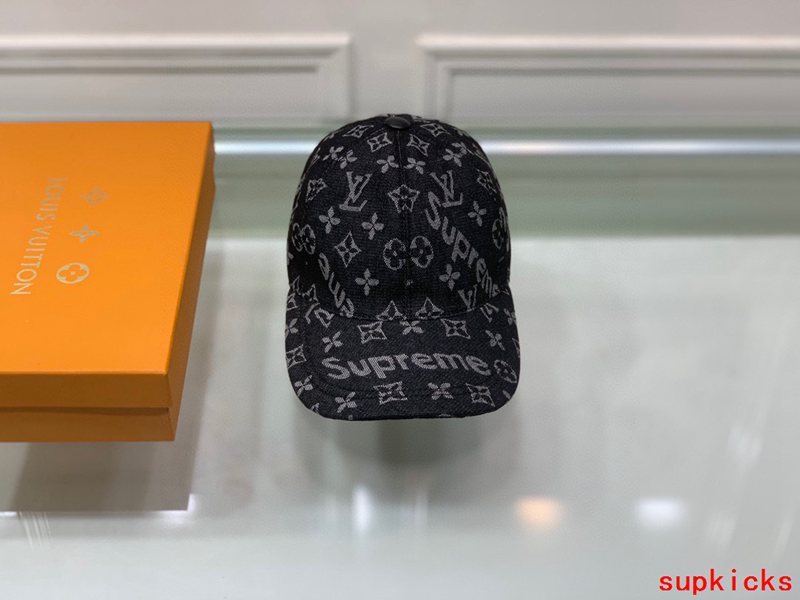 Close-up detail view of Louis Vuitton unisex cap