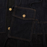 Side profile of Louis Vuitton luxury clothing with logo-detail design