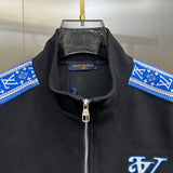 Close-up detail shot of Louis Vuitton luxury clothing with runway-inspired design