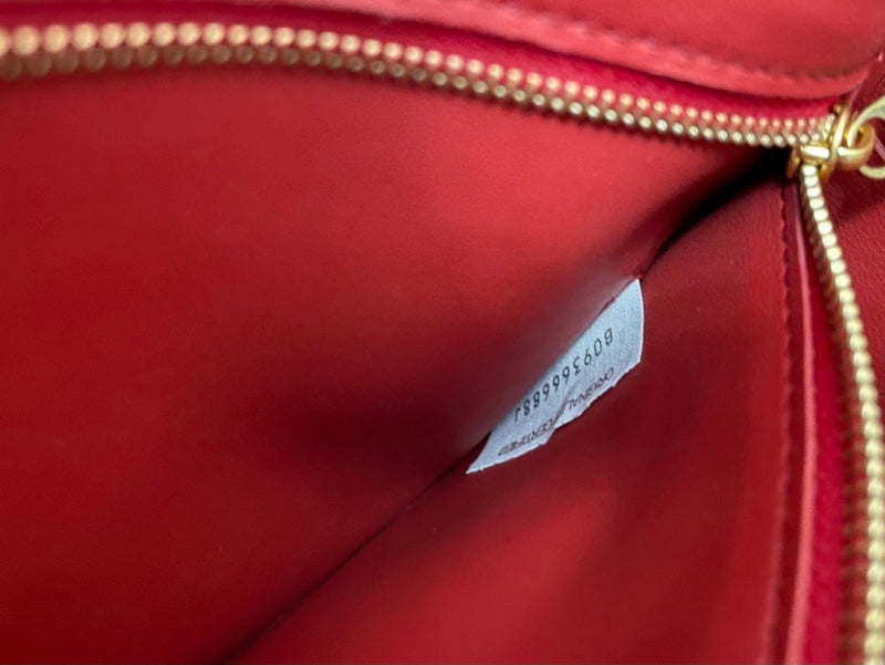 Statement Vegan Leather Handbag - Smooth Faux-Leather Exterior | Women's Statement Accessory #1625 - side angle view (image 2) of designer-inspired handbag