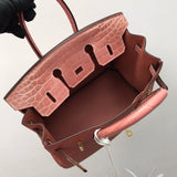 Side view of modern structured handbag