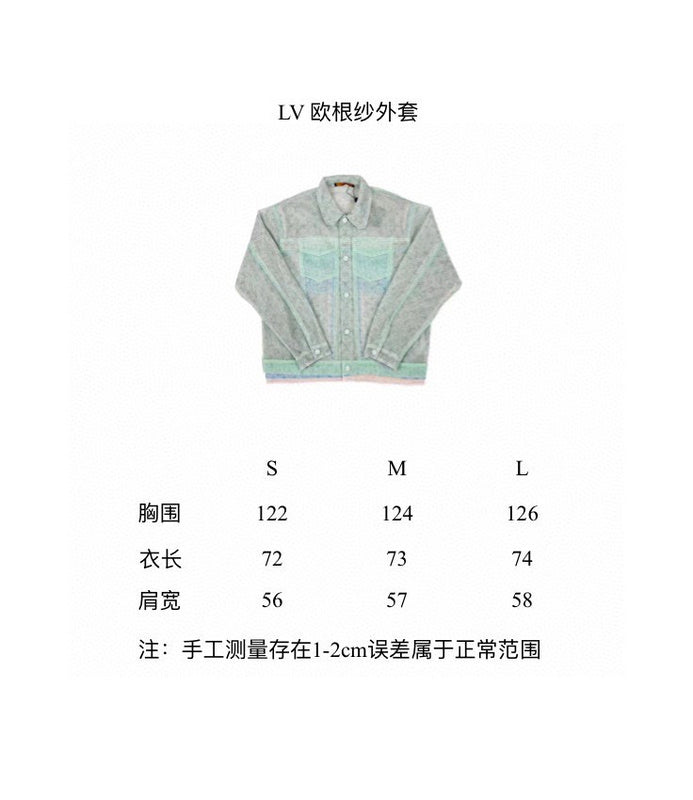 Back view of Louis Vuitton luxury clothing with signature branding