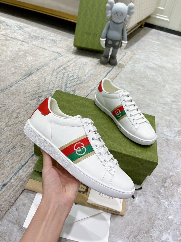 Gucci sneakers detailed view showing premium designer craftsmanship