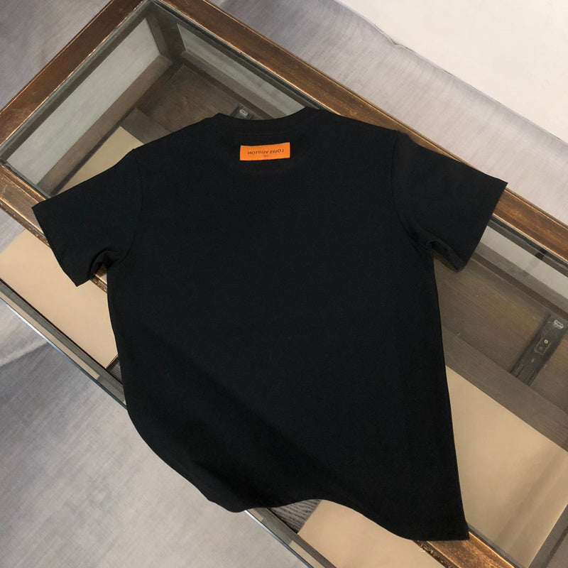 Side profile of Louis Vuitton cotton t-shirt with label-forward styling