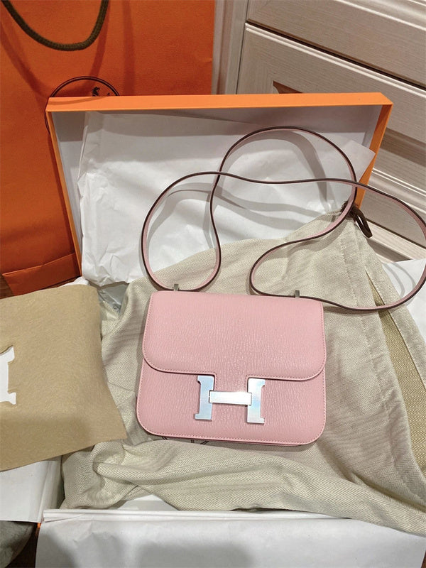Side view of considered structured handbag