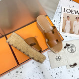 Hermès Camel Platform Sandals - Sole Detail View