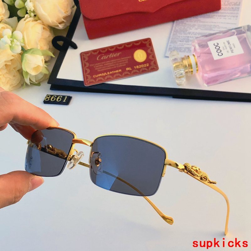 Close-up detail view of Cartier unisex sunglasses