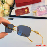 Close-up detail view of Cartier unisex sunglasses