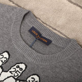 Front view of Louis Vuitton luxury clothing with logo-detail design