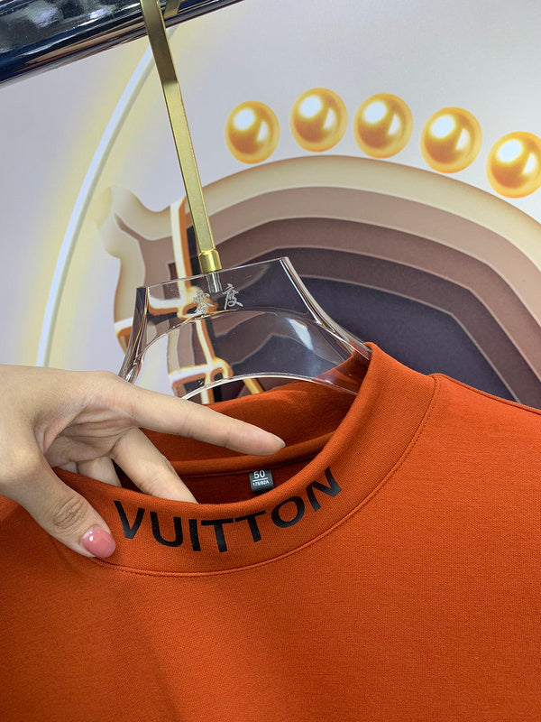 Back view of Louis Vuitton luxury clothing with monogram-inspired silhouette