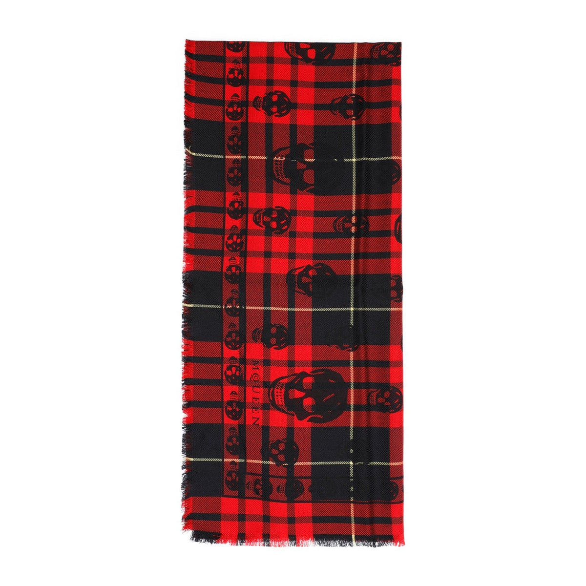 Alexander McQueen Scarves? Alexander Mcqueen Kull On Tartan Foulard Scarf Men Luxury Designer Silk Scarf