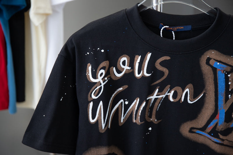 Flat lay presentation of Louis Vuitton cotton t-shirt with tailored silhouette
