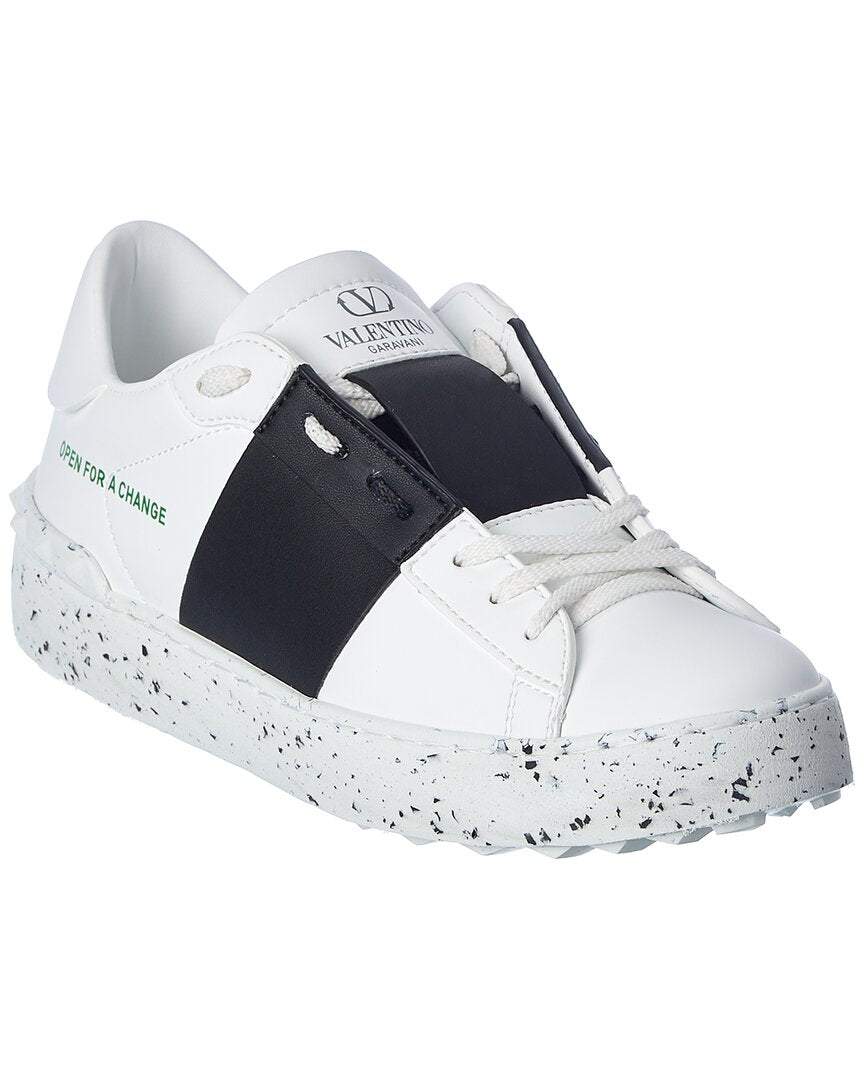 Valentino Shoes? Valentino Rockstud Open For A Change Leather Sneaker Premium Designer Casual Shoes