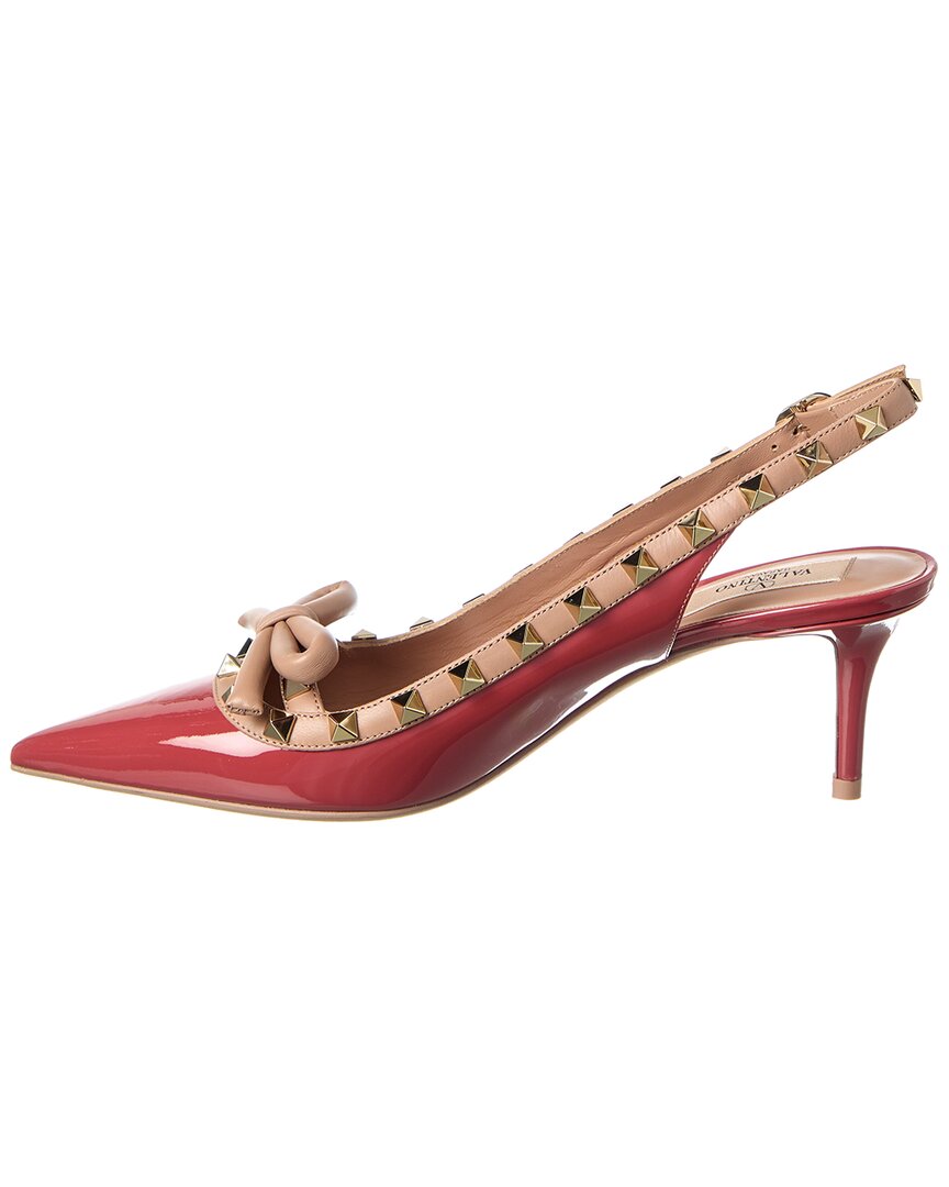 Valentino Shoes? Valentino Rockstud 60 Patent Slingback Pump Premium Designer Casual Shoes
