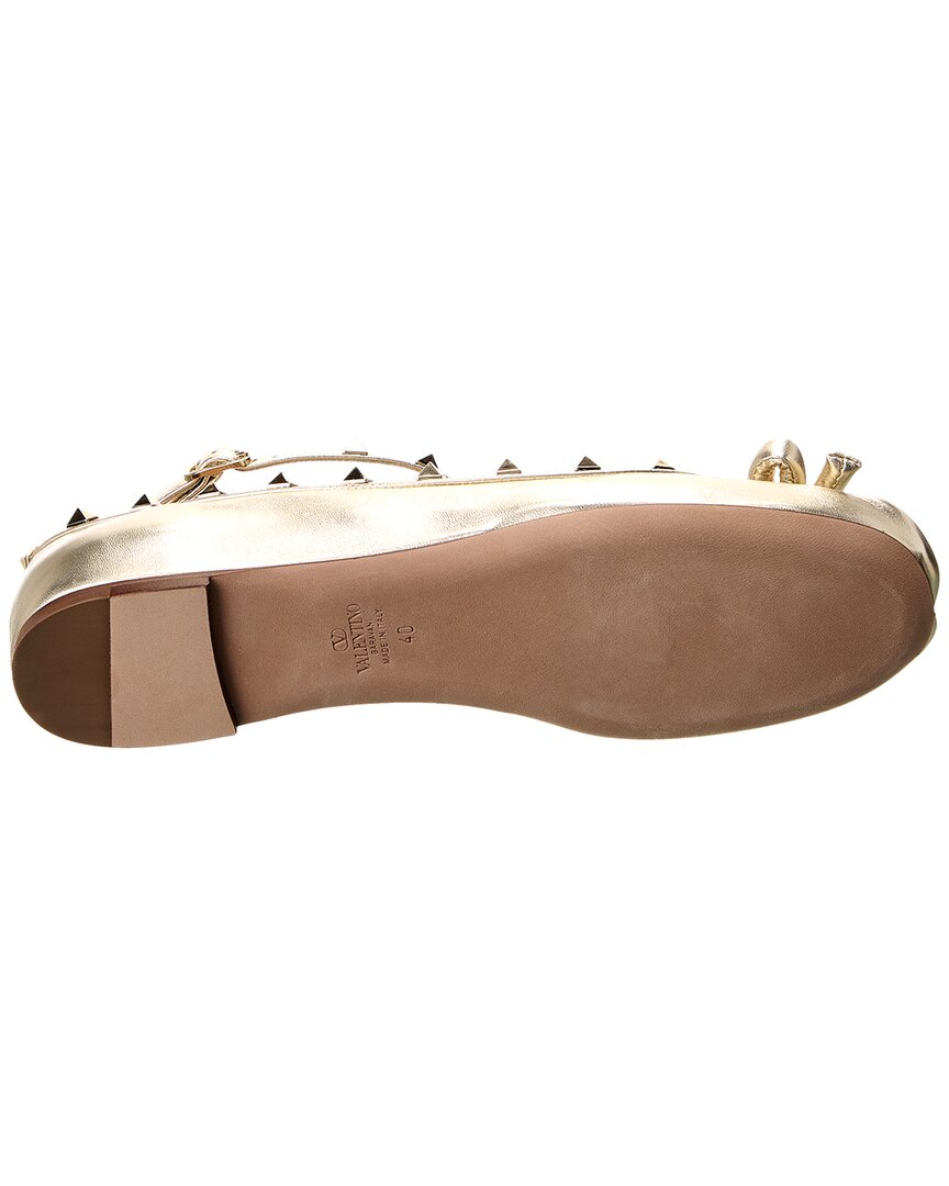 Valentino Shoes? Valentino Rockstud Leather Ankle Strap Ballerina Flat Premium Designer Casual Shoes