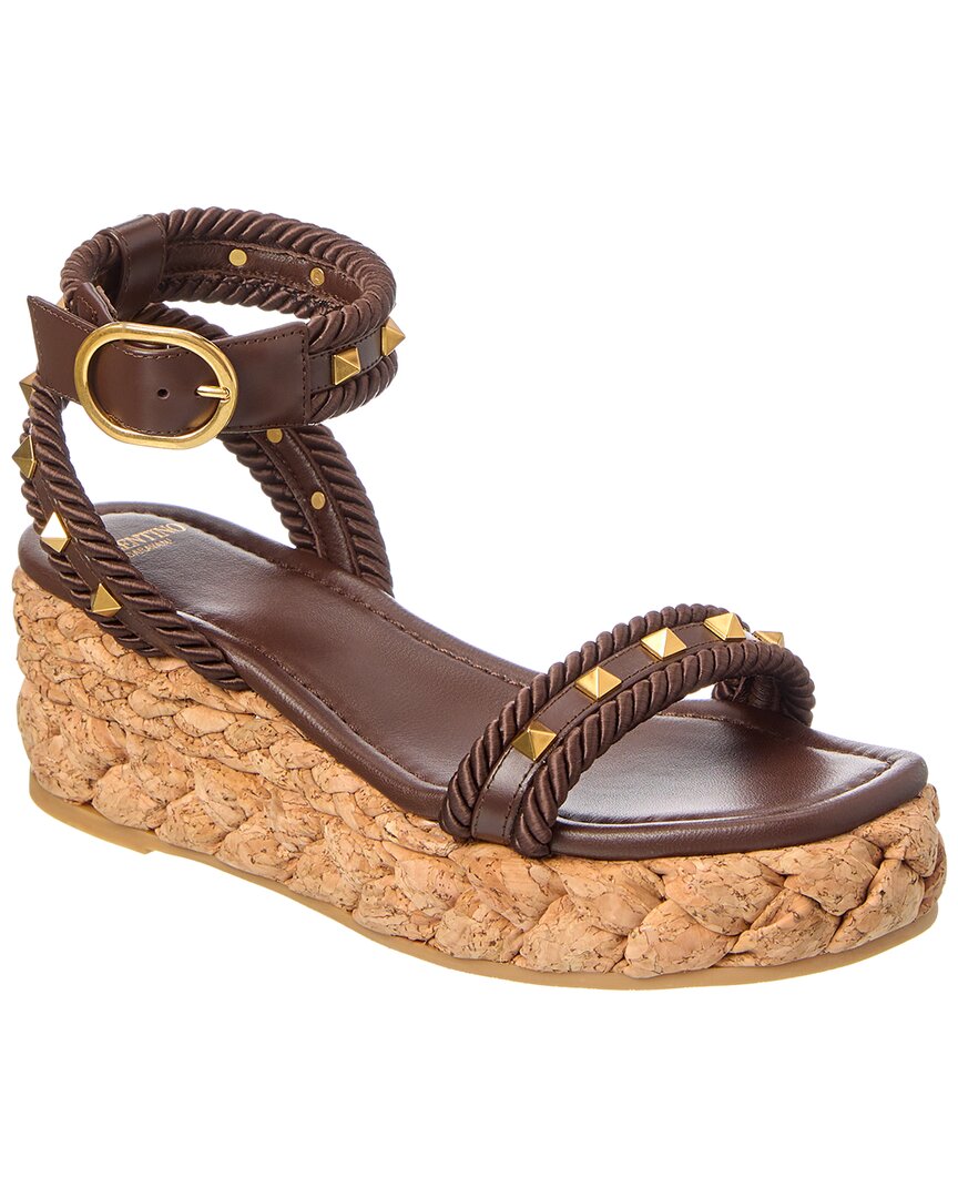 Valentino Shoes? Valentino Rockstud 60 Leather Espadrille Premium Designer Casual Shoes