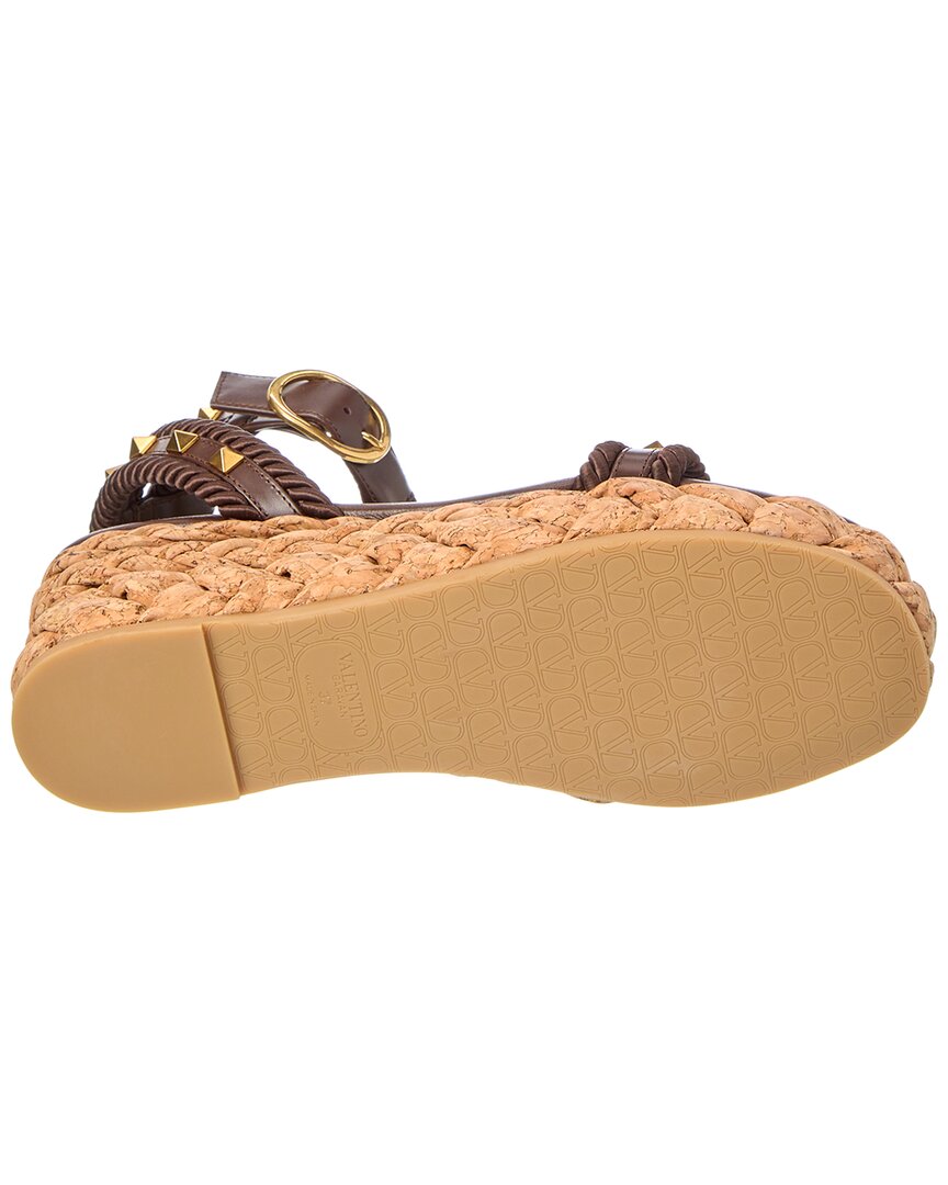 Valentino Shoes? Valentino Rockstud 60 Leather Espadrille Premium Designer Casual Shoes