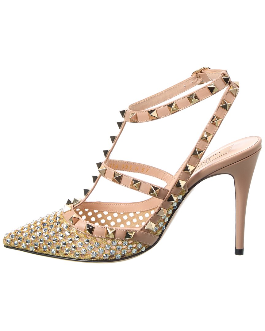 Valentino Shoes? Valentino Rockstud Caged 100 Leather & Mesh Pump Comfortable Everyday Designer Shoes