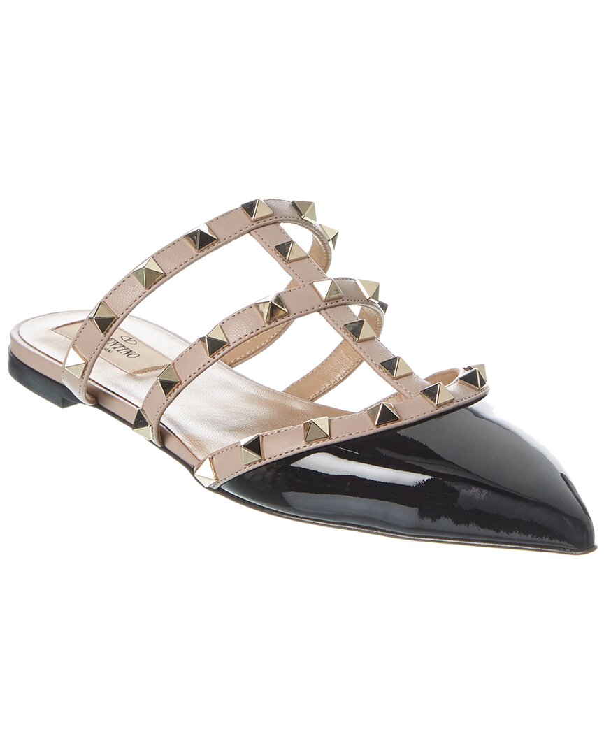 Valentino Shoes? Valentino Rockstud Caged Patent Flat Luxury Lifestyle Designer Footwear