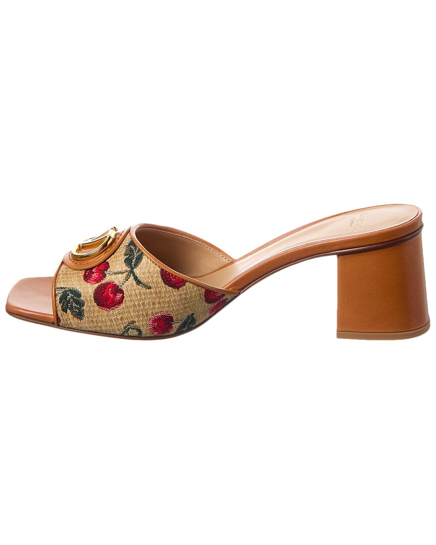 Valentino Shoes? Valentino Vlogo Signature 60 Cherryfic Leather-Trim Sandal Premium Designer Casual Shoes