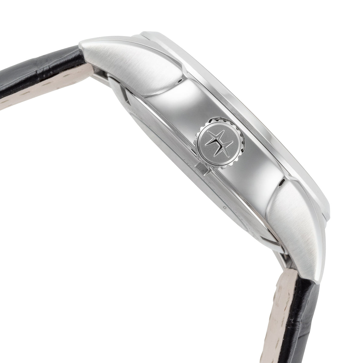 Close-up detail view of Hamilton men's watch