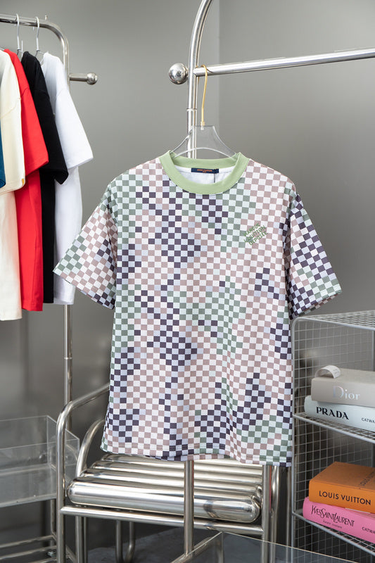 Front view of Louis Vuitton cotton t-shirt with monogram-inspired silhouette