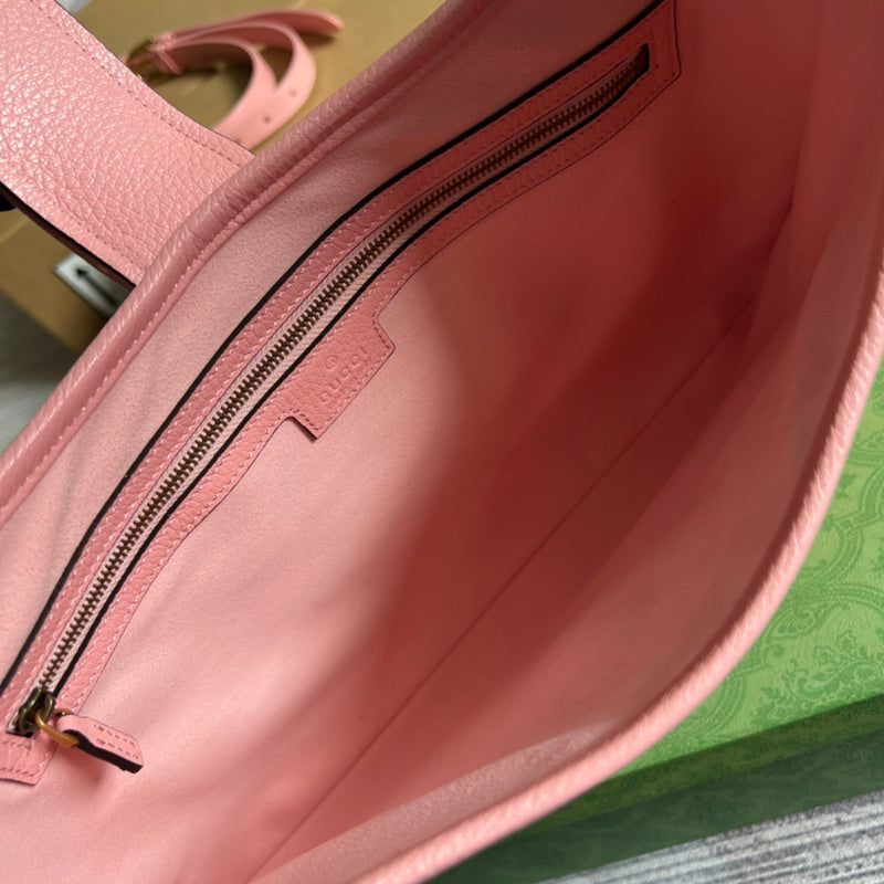 Side view of modern structured handbag