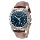 Front view of Glycine Men's Airman men's blue watch