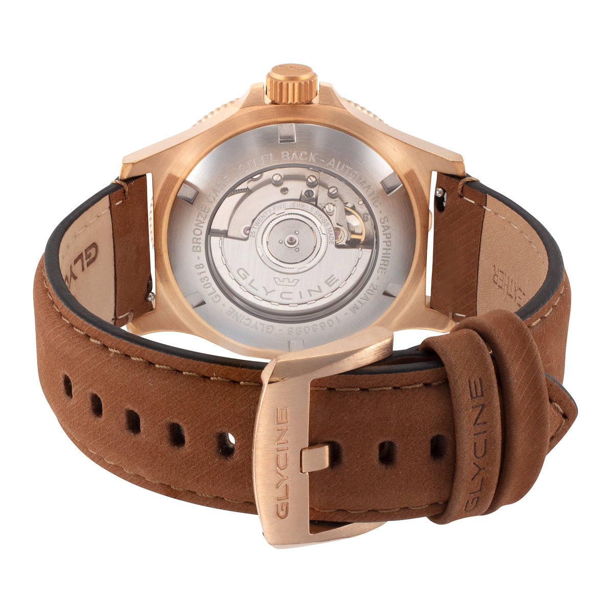 Side view of Glycine Men's GL0318 men's watch