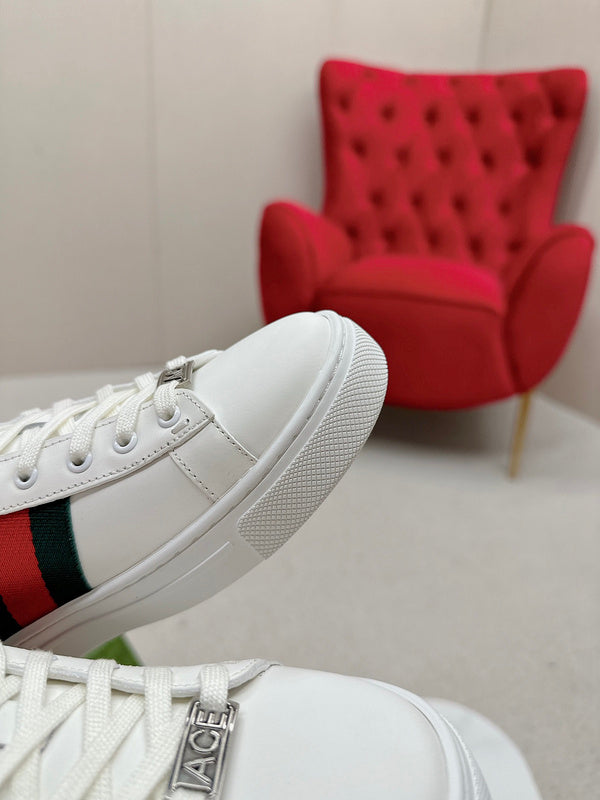 Gucci bold contrast luxury sneakers view 6 breathable knit upper