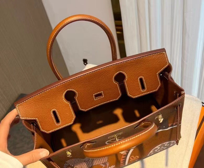 Side view of smart structured handbag
