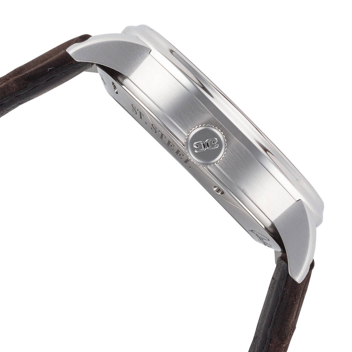 Close-up detail view of Glashutte Men's Senator men's watch