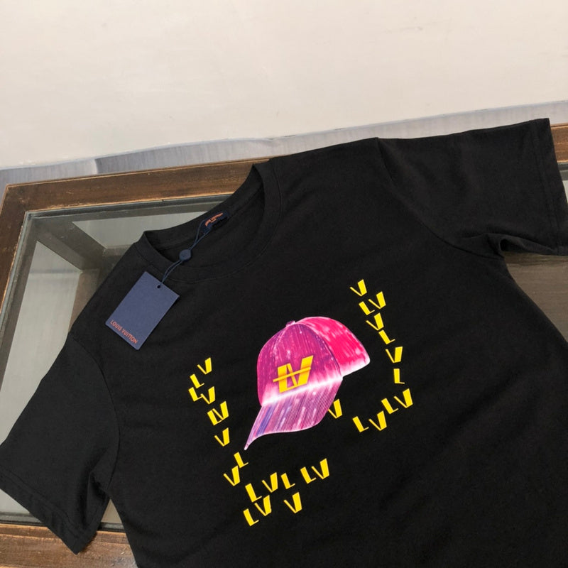 Close-up detail shot of Louis Vuitton cotton t-shirt with everyday silhouette