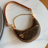 Side profile of sleek classic women's handbag – women's designer-style accessory